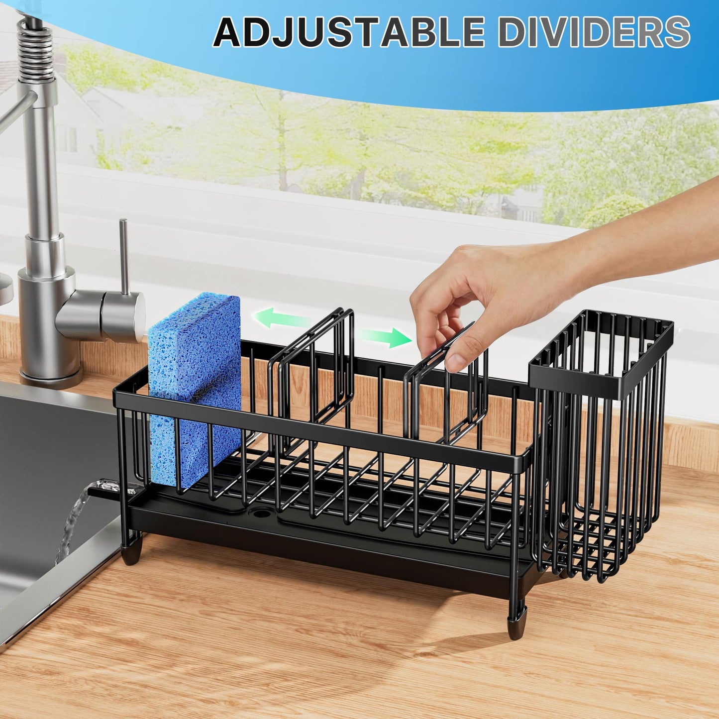 Cisily Kitchen Sink Caddy Organizer – Black